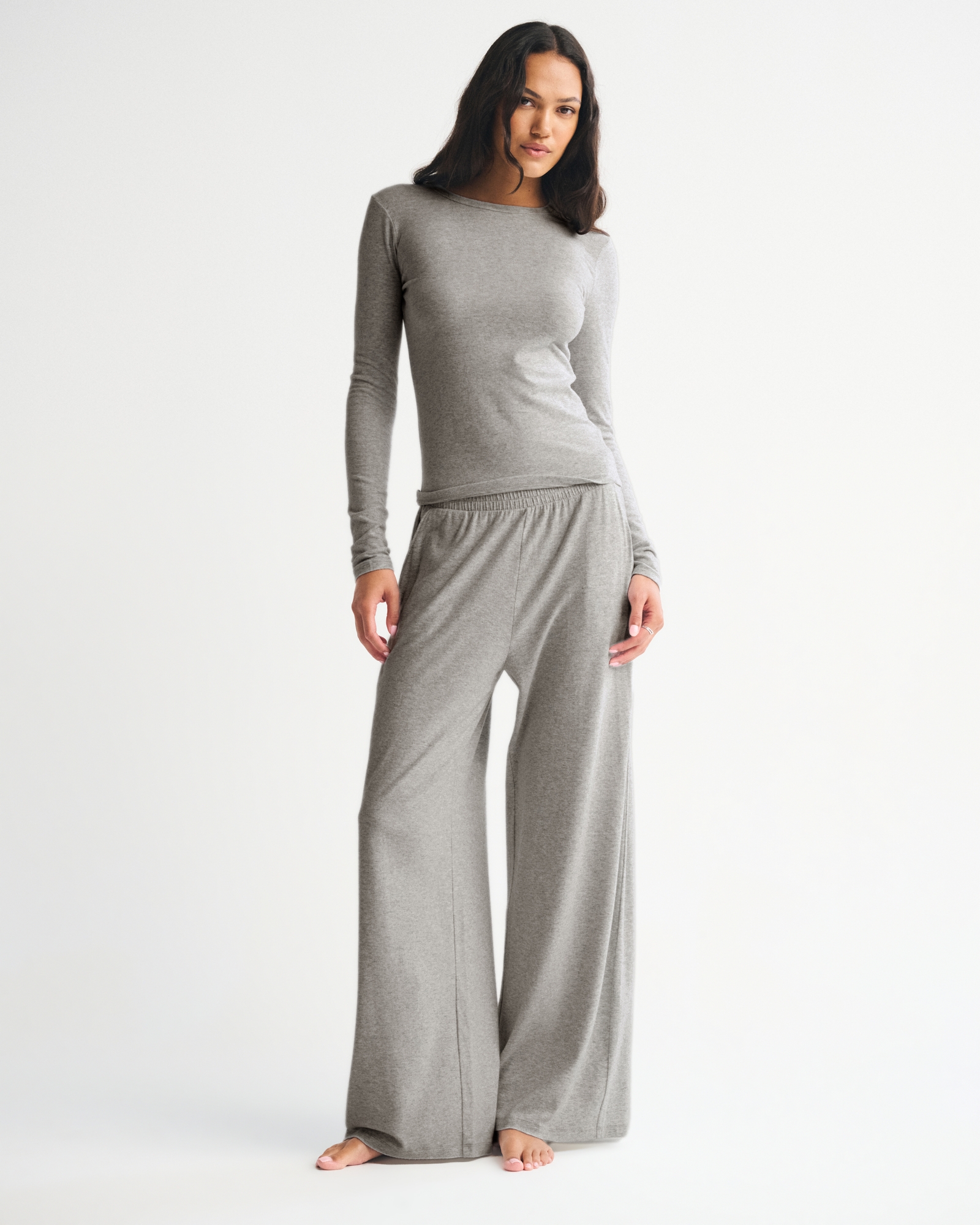 Long-Sleeve Cozy Lounge Knit Tee