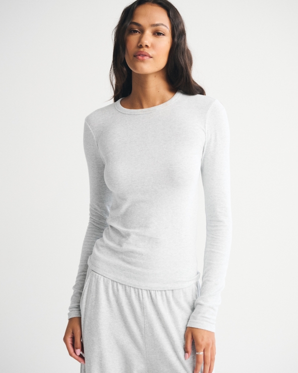 Long-Sleeve Cozy Lounge Knit Tee