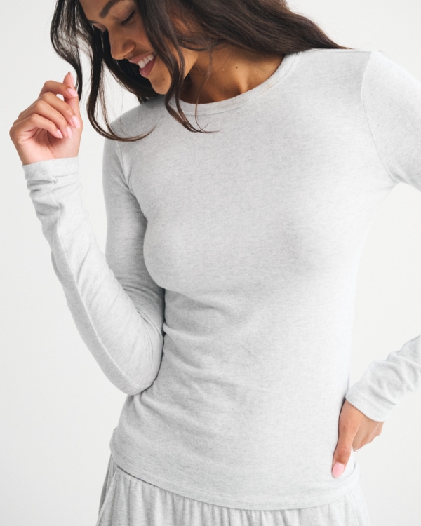 Long-Sleeve Cozy Lounge Knit Tee