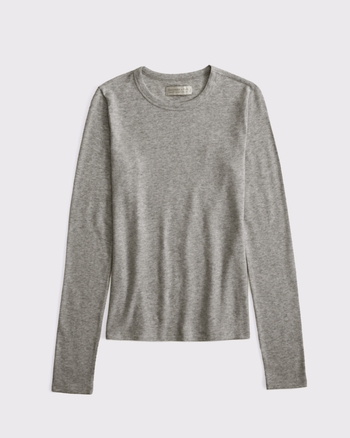 Women's Long-Sleeve Cozy Lounge Knit Tee | Women's Tops | Abercrombie.com