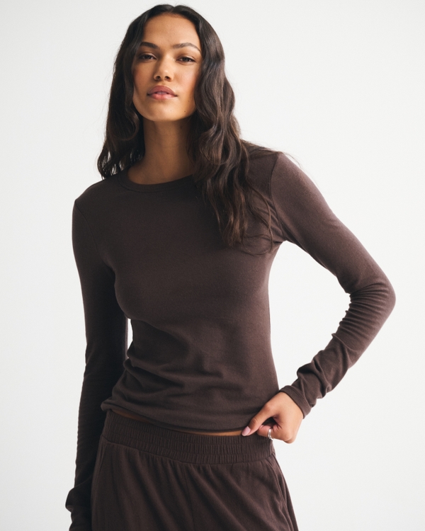 Long-Sleeve Cozy Lounge Knit Tee
