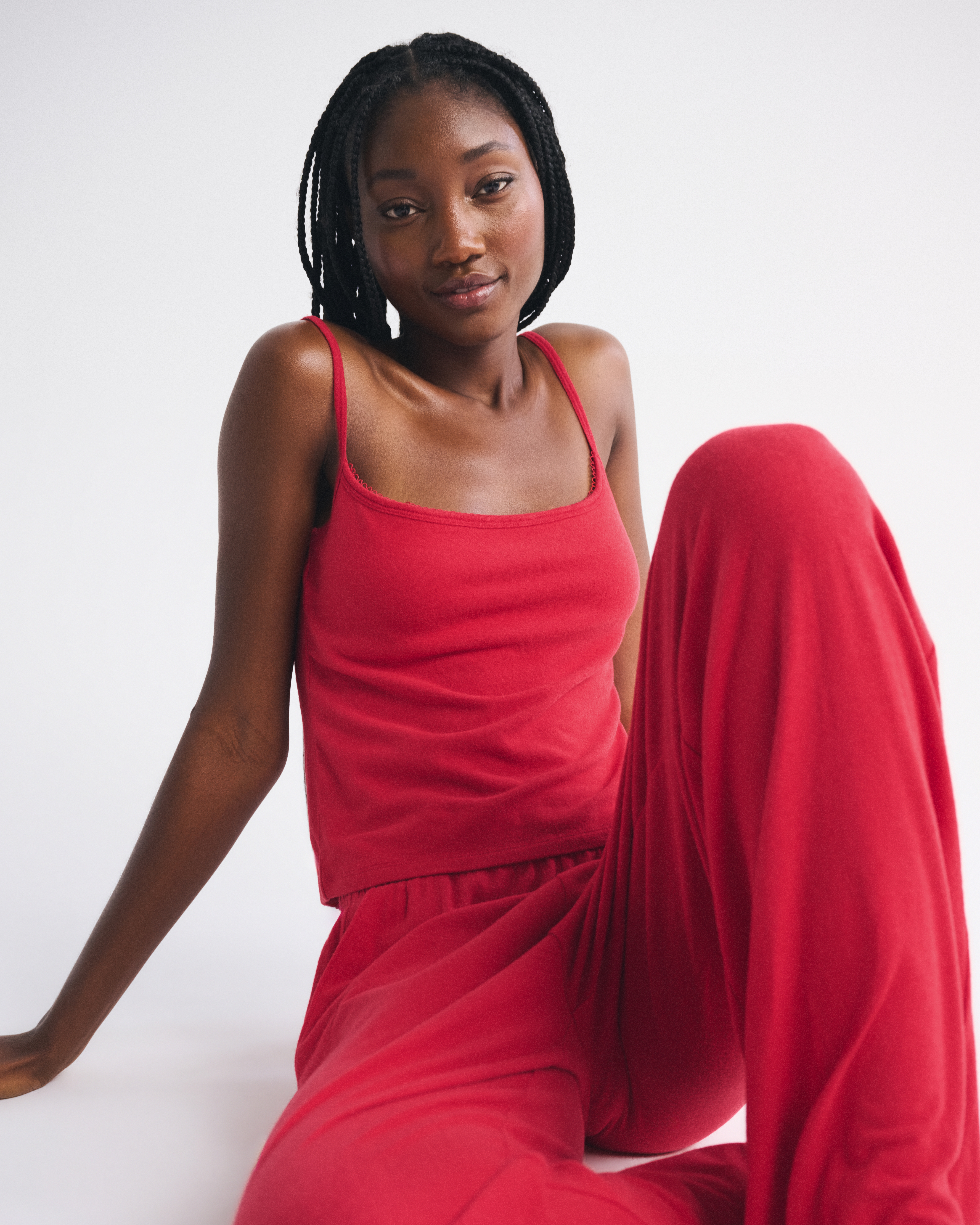 Abercrombie & Fitch Cozy Lounge 90s Cami In Red