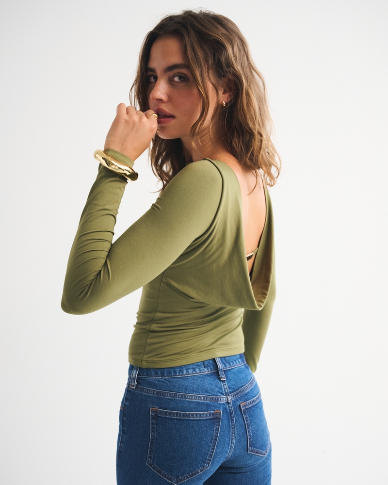 Women's Bra-Free Cowl-Back Hardware Top | Women's Tops | Abercrombie.com