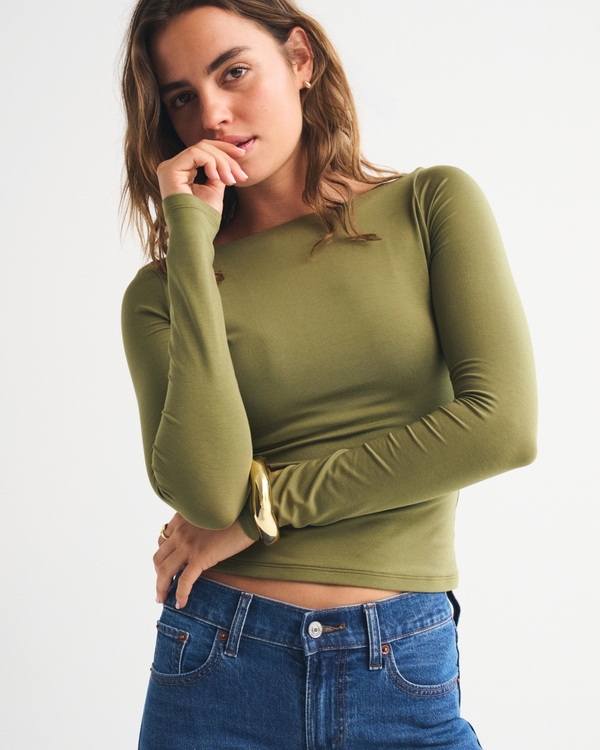 Bra-Free Cowl-Back Hardware Top