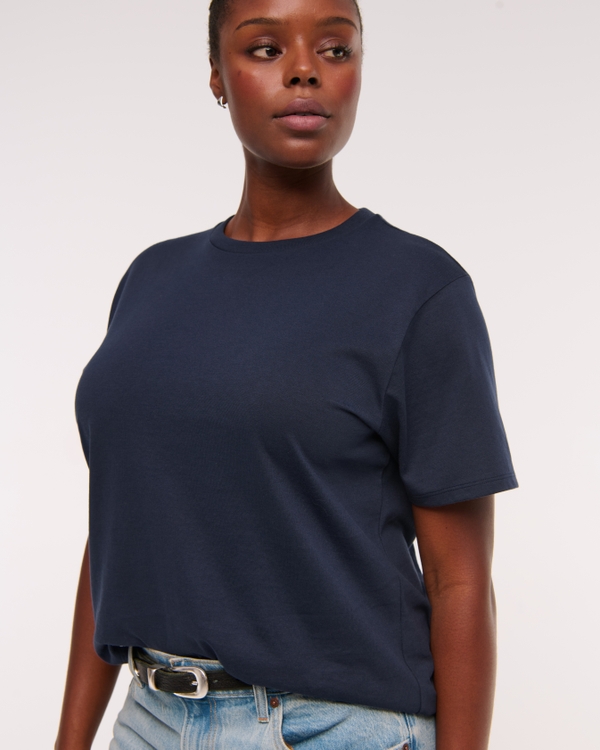 Essential Premium Polished Relaxed Tee, Dark Indigo view 1