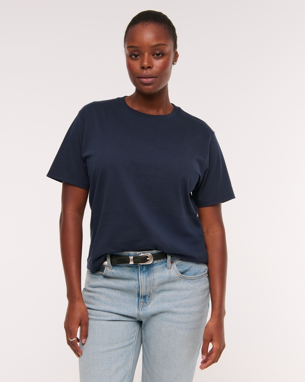 Essential Premium Polished Relaxed Tee, Dark Indigo view 2