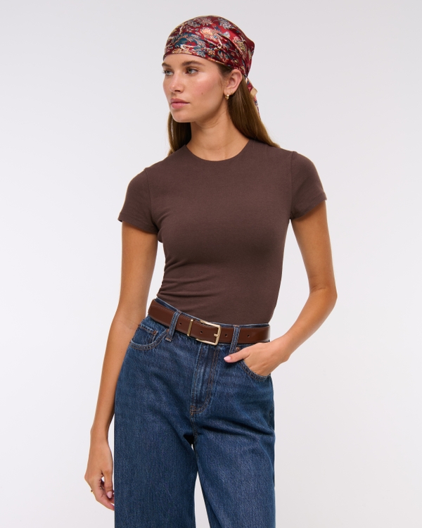 Double-Lined Baby Tee, Dark Coffee view 1