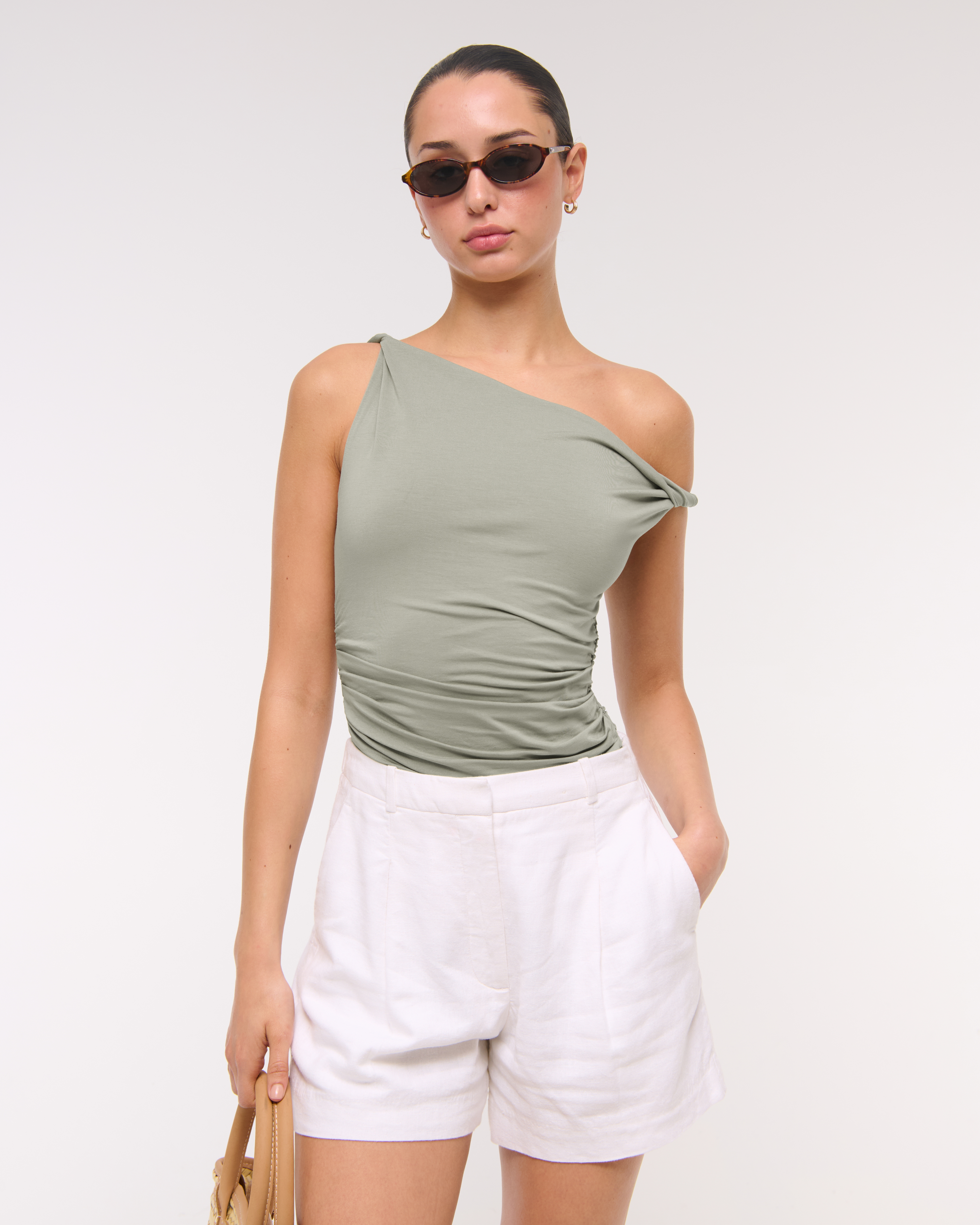 ànuke__store | Typewriter Shirring Tops color：white , black