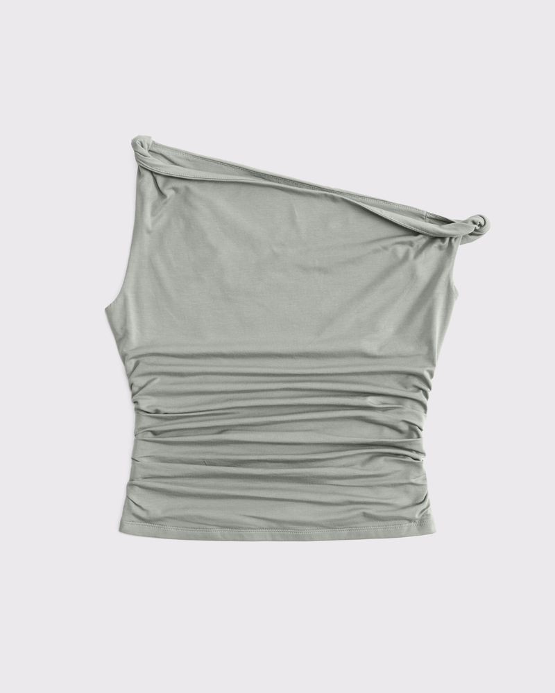【25SS】RECTO ASYMMETRIC TWISTED TOP Black Asymmetric Twisted Top by RECTO on Sale