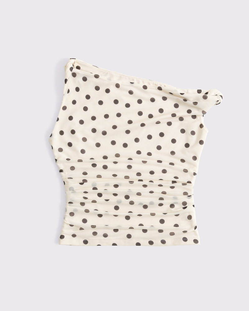 Asymmetrical Mesh Twist Top