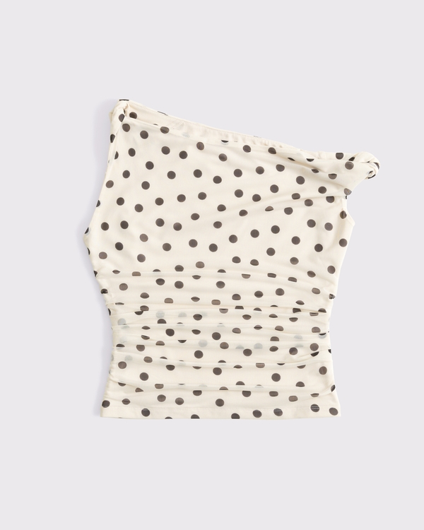 Asymmetrical Mesh Twist Top