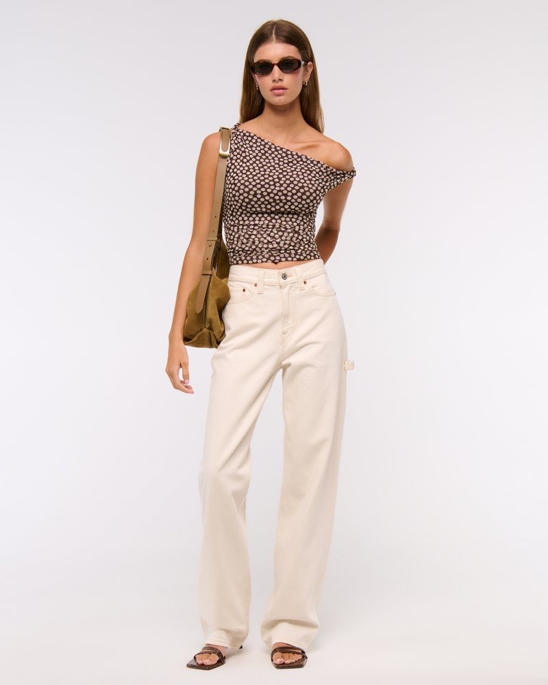Asymmetrical Mesh Twist Top