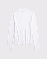 Long-Sleeve Rib Mockneck Top