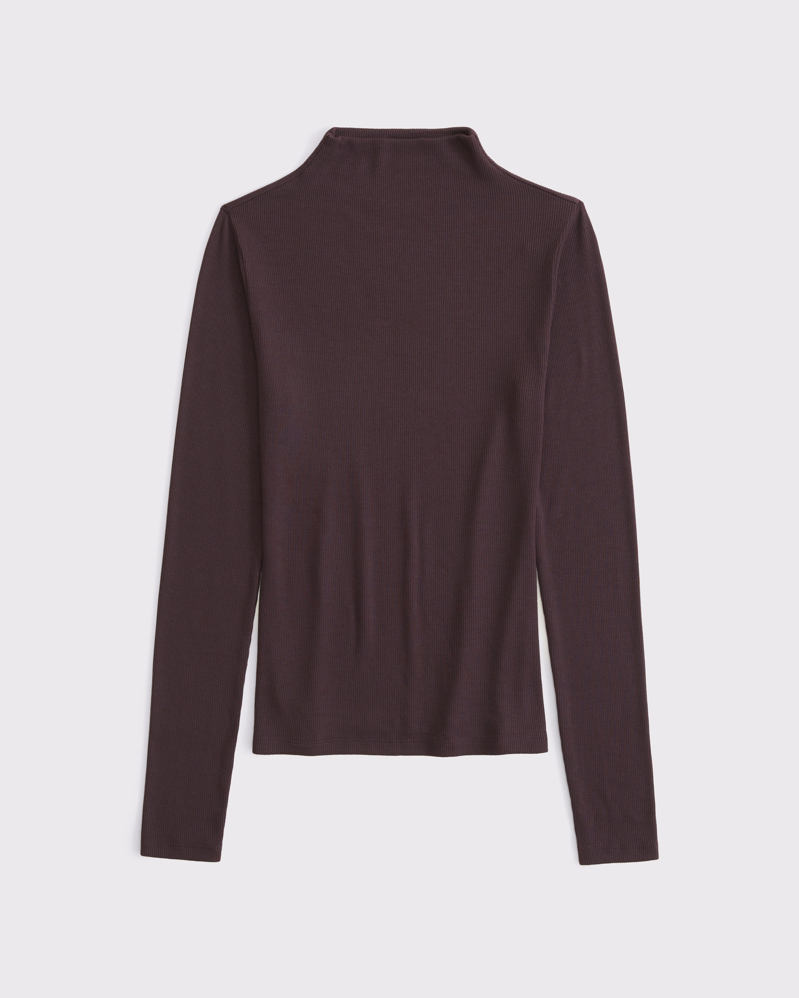 Long-Sleeve Rib Mockneck Top
