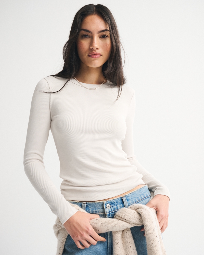 Long-Sleeve Powdered Rib Tee