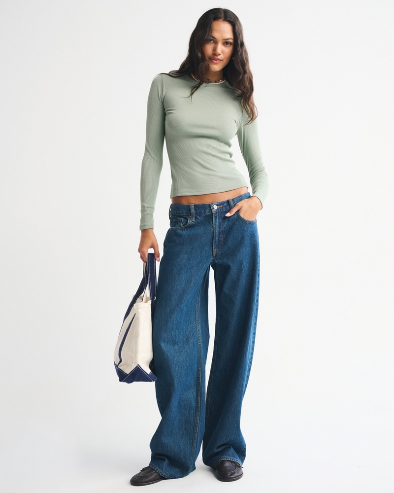 Long-Sleeve Powdered Rib Tee