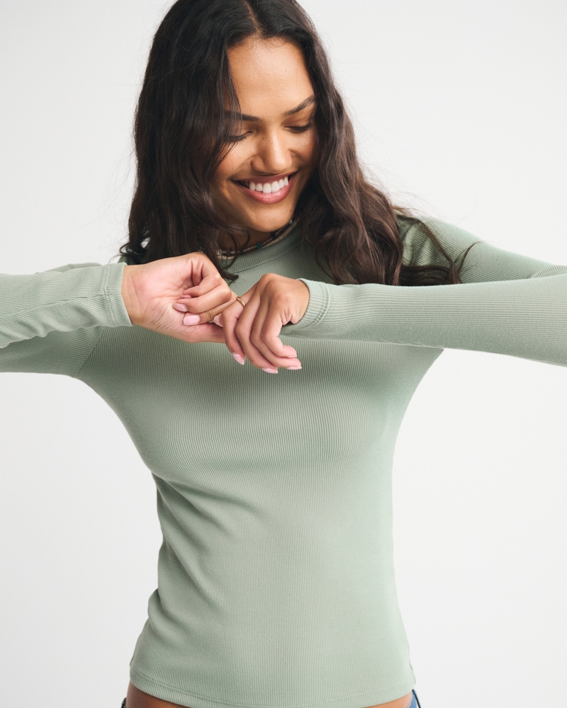 Long-Sleeve Powdered Rib Tee