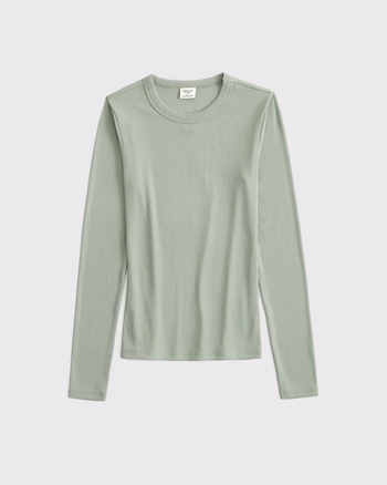 トップス C.E cavempt SIDE RIB HEAVY LONG SLEEVE T Women's Long-Sleeve Powdered Rib Tee | Women's Clearance