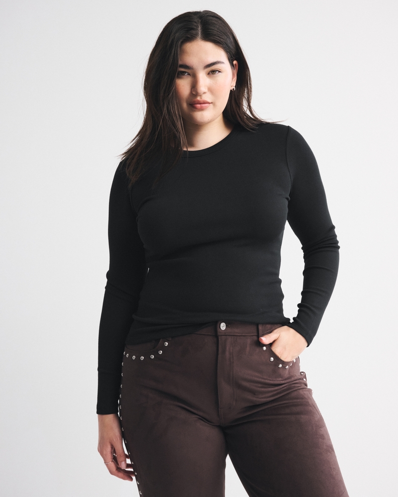 Long-Sleeve Powdered Rib Tee