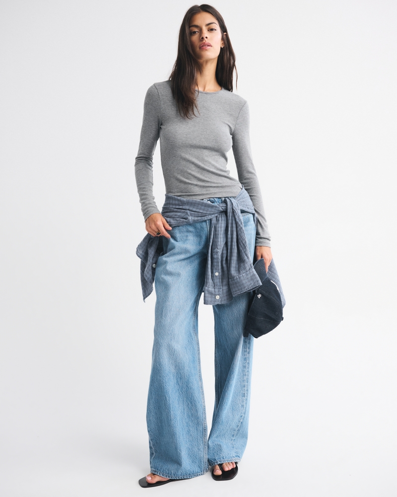 Long-Sleeve Featherweight Rib Baby Tee