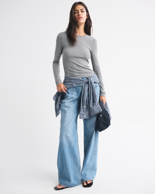 Long-Sleeve Featherweight Rib Baby Tee