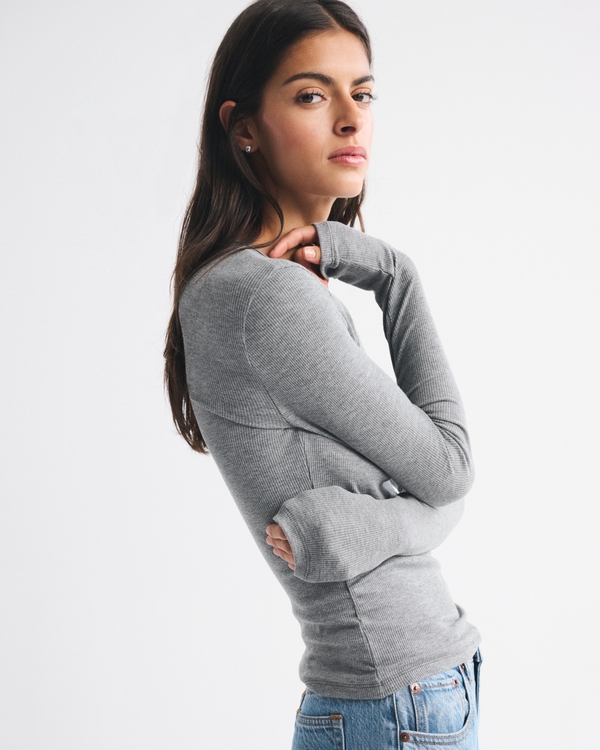 Long-Sleeve Featherweight Rib Baby Tee