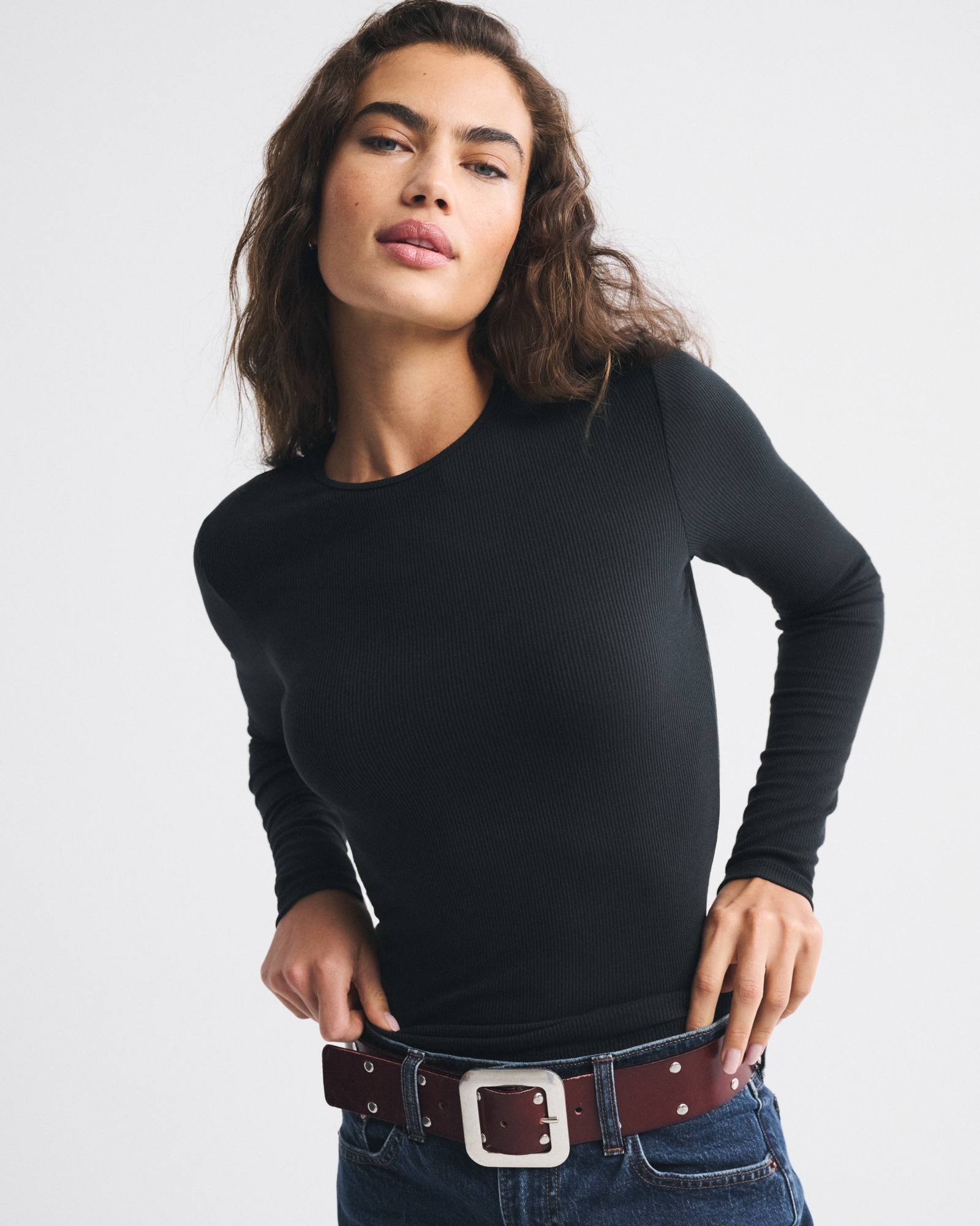 Long-Sleeve Featherweight Rib Baby Tee