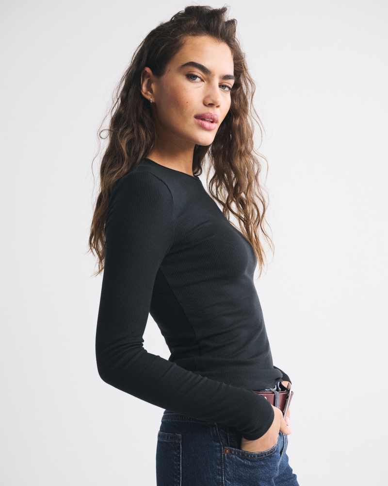 Long-Sleeve Featherweight Rib Baby Tee