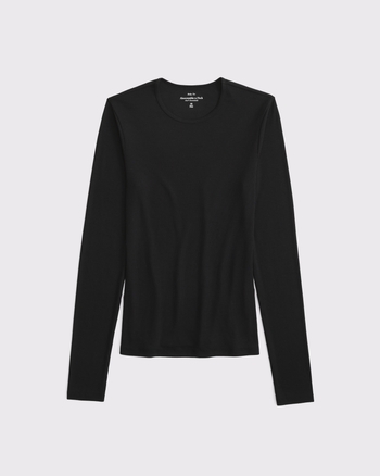 Long-Sleeve Featherweight Rib Baby Tee from Abercrombie & Fitch - $19.99