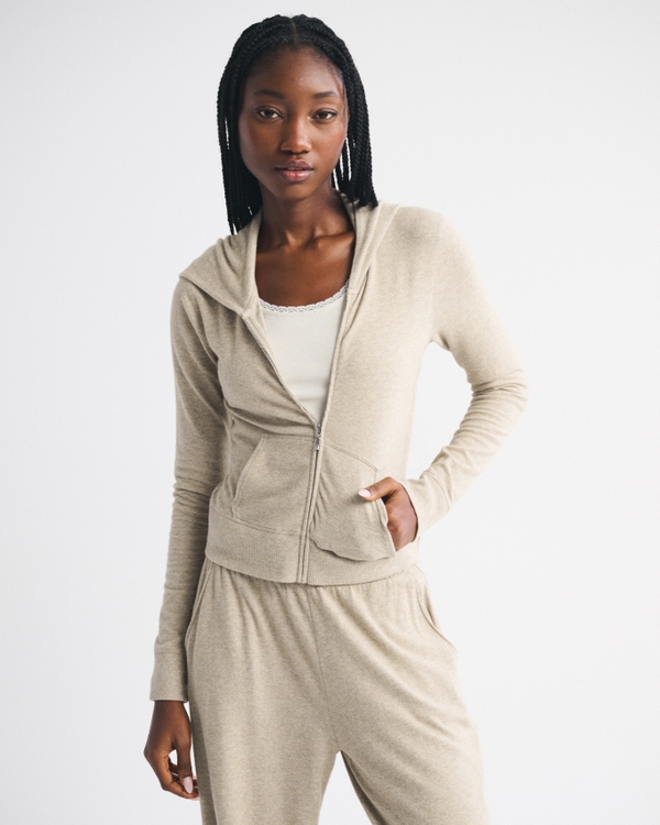 Cozy Lounge Full-Zip, Oatmeal view 2