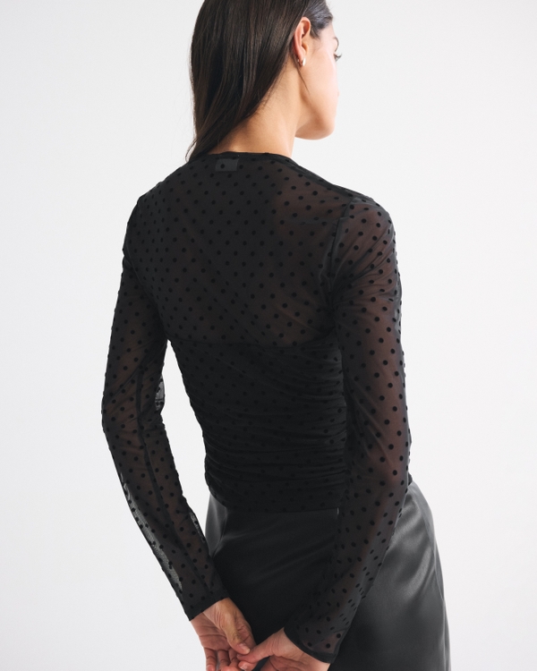 The A&F Ava Long-Sleeve Mesh Top