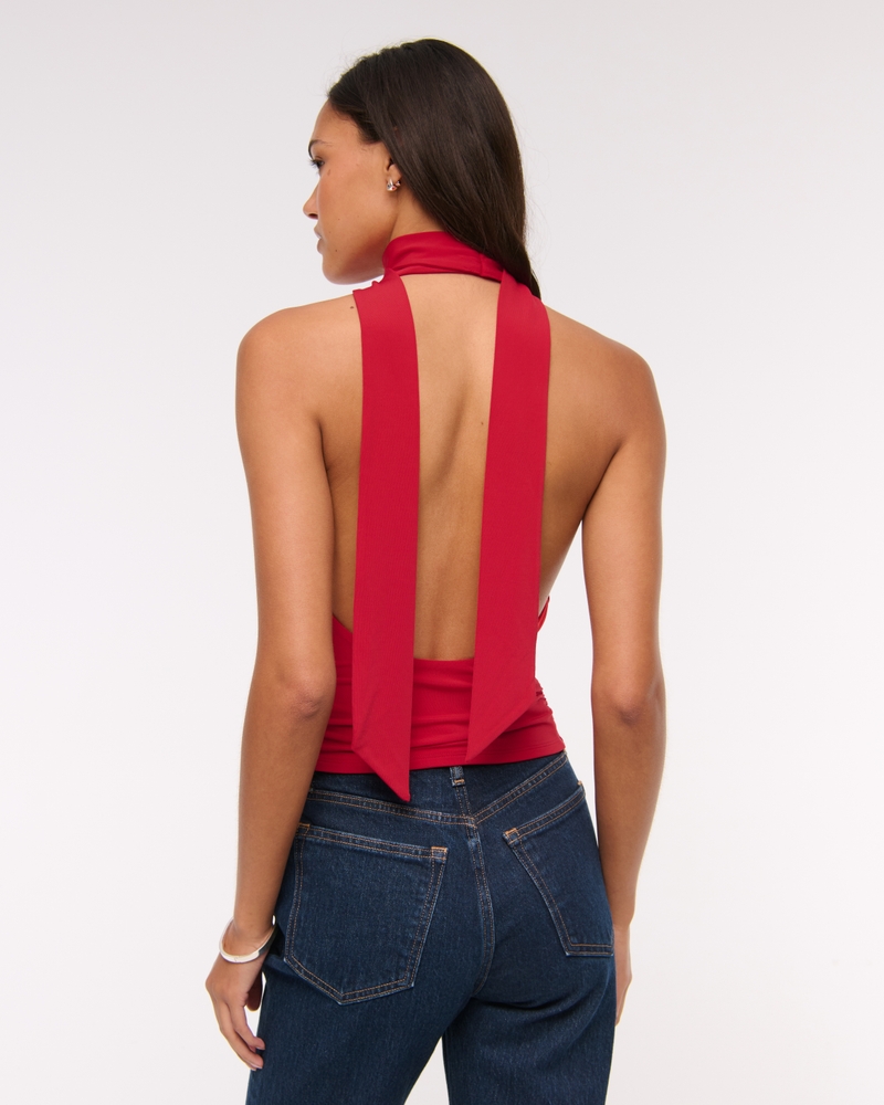 Halter Cowl Neck Scarf Top