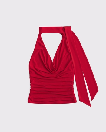 Halter Cowl Neck Scarf Top