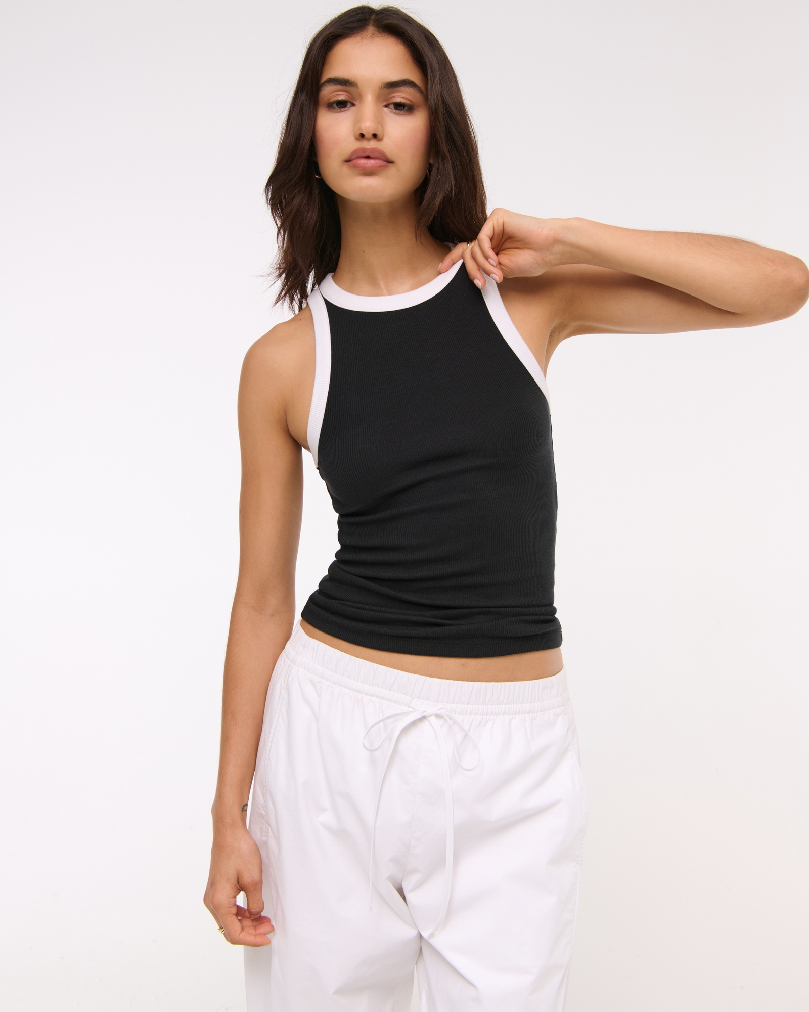 Essential Tuckable High-Neck Rib Tank
