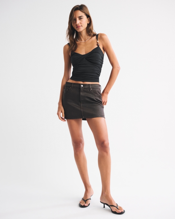 Bra-Free Beaded Twist Cami, Black view 2