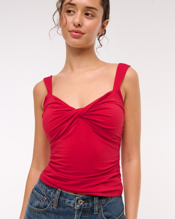 Bra-Free Twist Cami, Red view 1