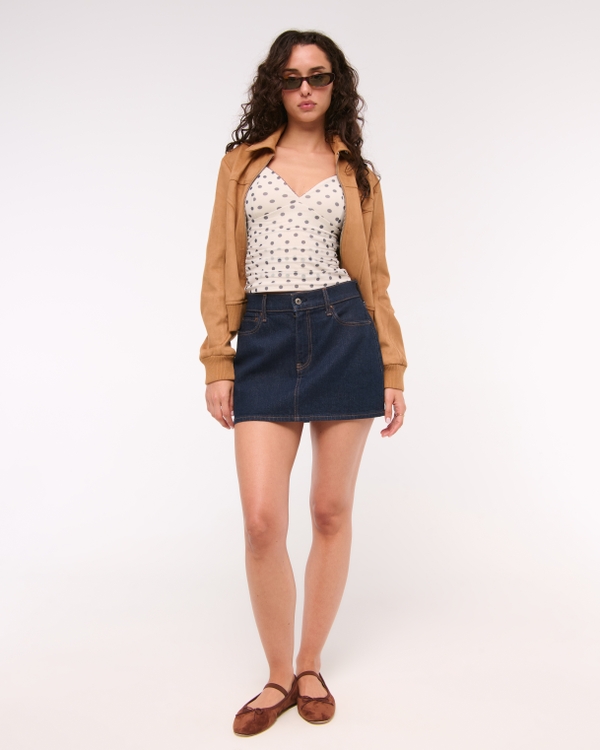 Top in rete da indossare senza reggiseno A&F Zoe, Crema A Pois view 2