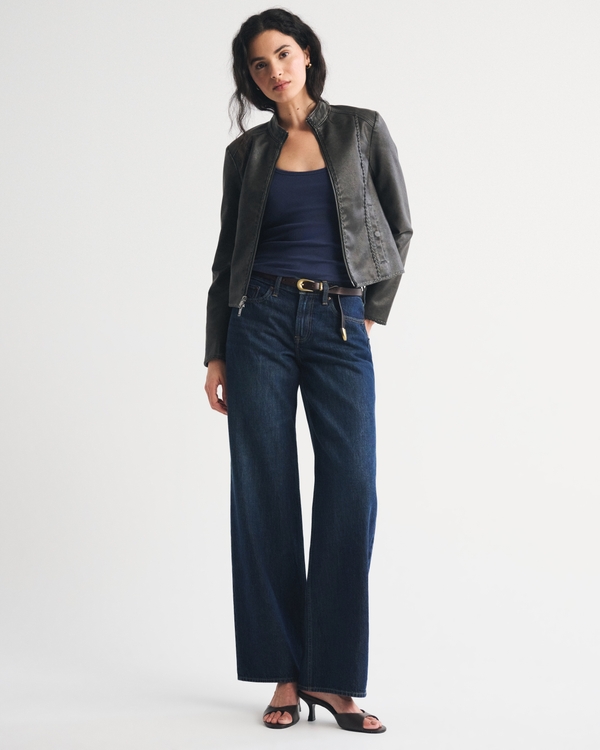 Bra-Free Rib Scoopneck Tank, Navy view 2