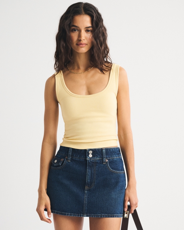 Bra-Free Rib Scoopneck Tank