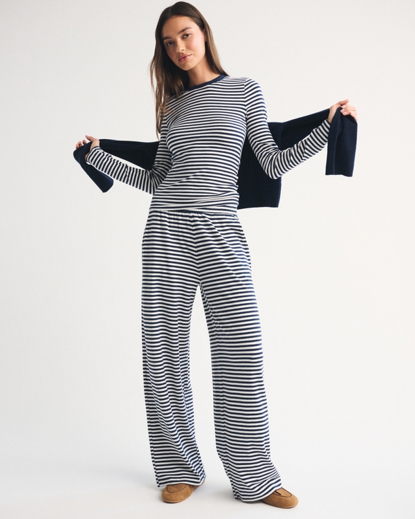 Long-Sleeve Cozy Lounge Knit Tee