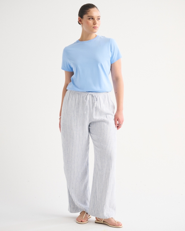 Essential Polished Body-Skimming Tee, Light Blue view 2