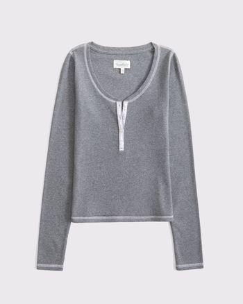 Long-Sleeve Rib Henley