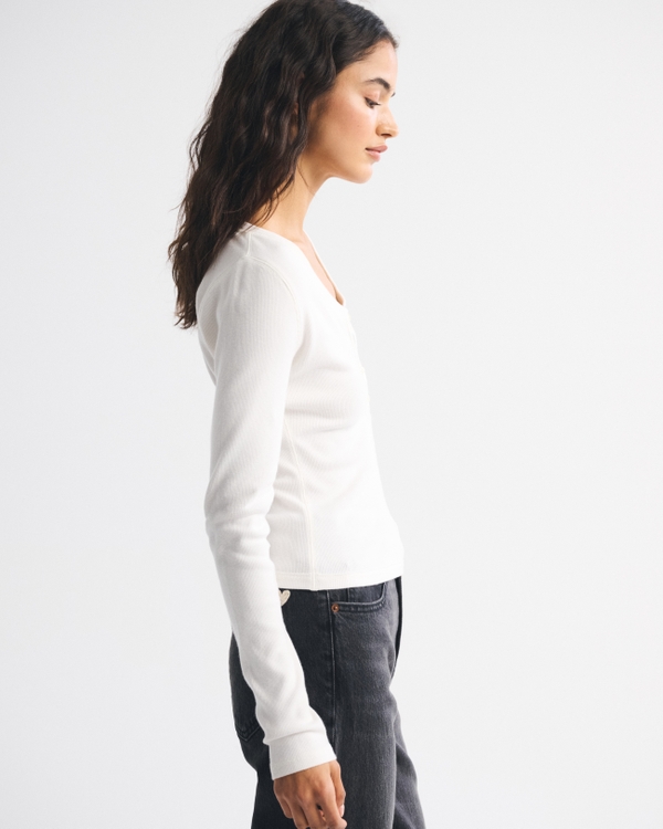 Long-Sleeve Rib Henley