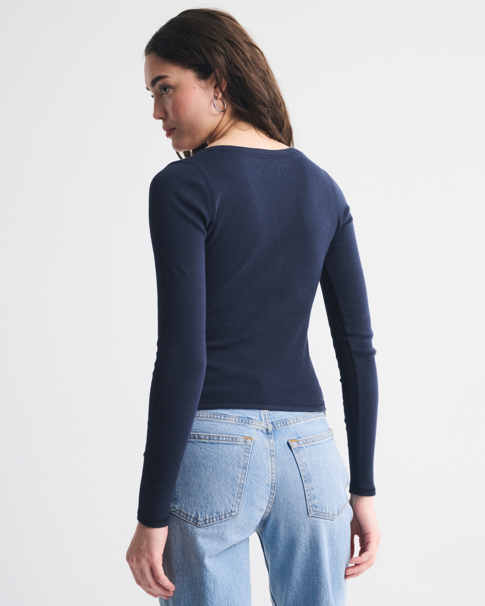 Long-Sleeve Rib Henley
