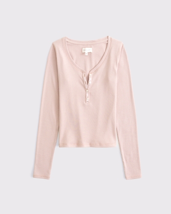 Long-Sleeve Rib Henley