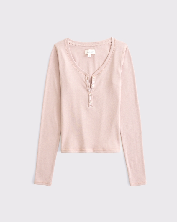 Women's Long-Sleeve Rib Henley | Women's Tops | Abercrombie.com