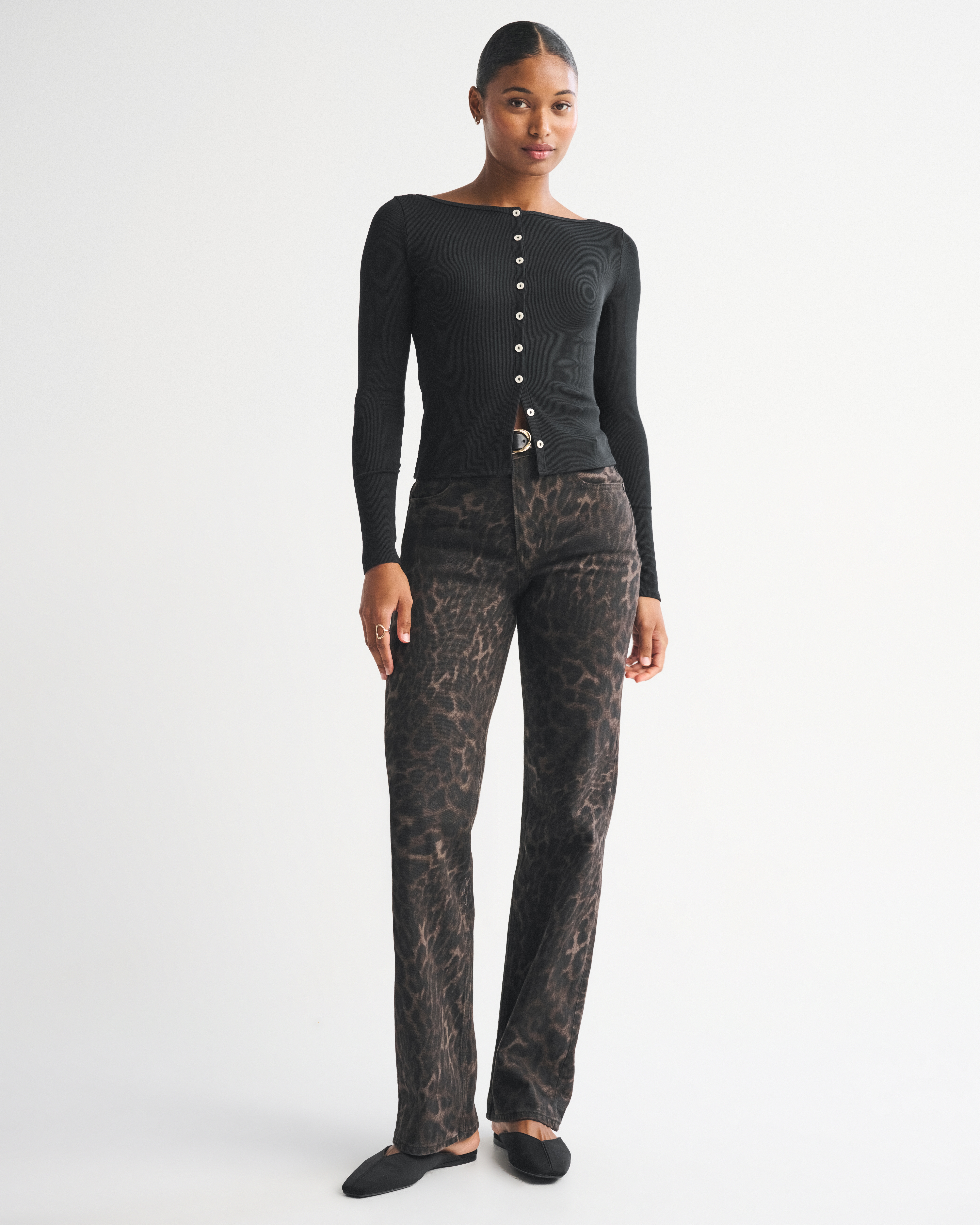 Женские топы Abercrombie & Fitch Long-Sleeve Slash Button-Through Top — фото 3