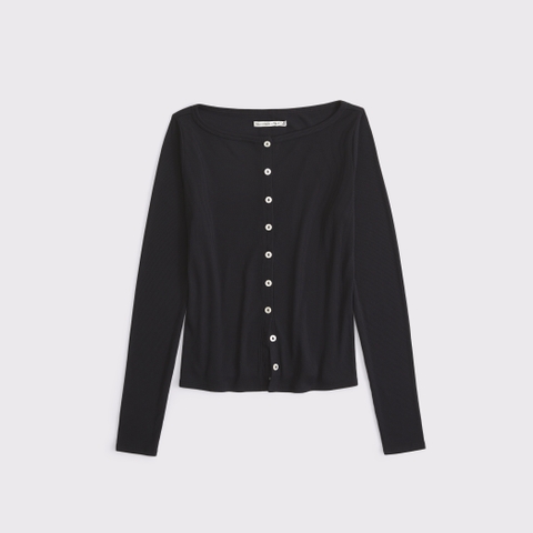 Женские топы Abercrombie & Fitch Long-Sleeve Slash Button-Through Top