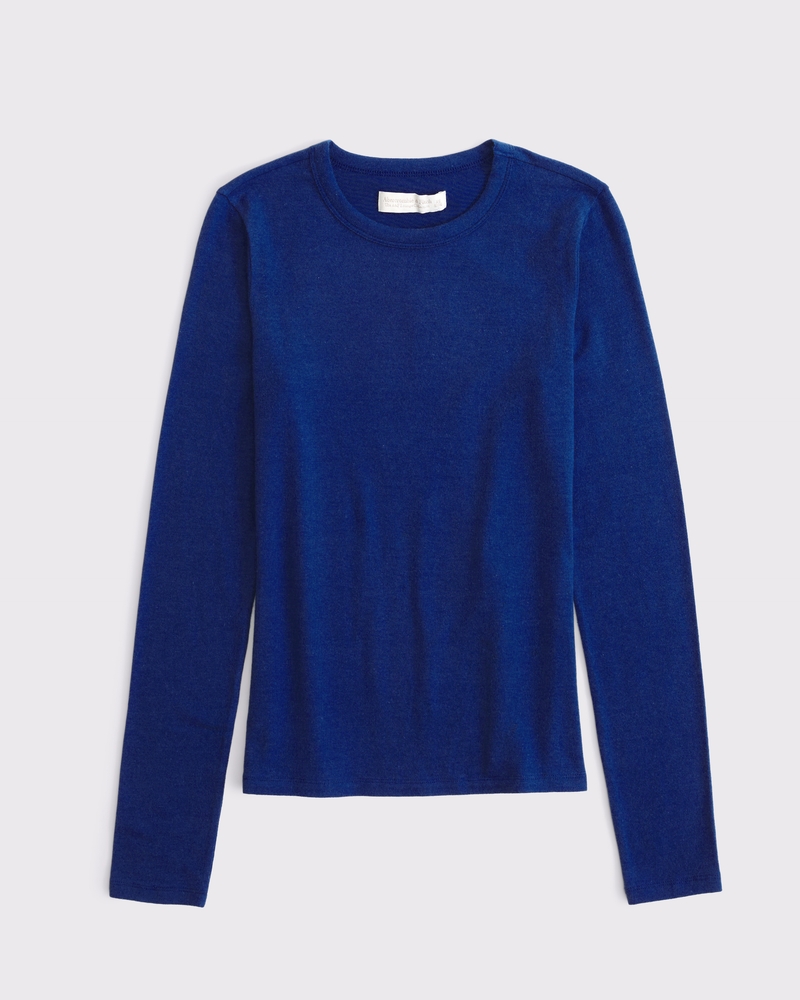 Women's Long-Sleeve Cozy Lounge Knit Tee | Women's Clearance