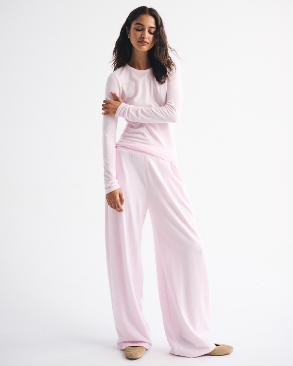 Long-Sleeve Cozy Lounge Knit Tee